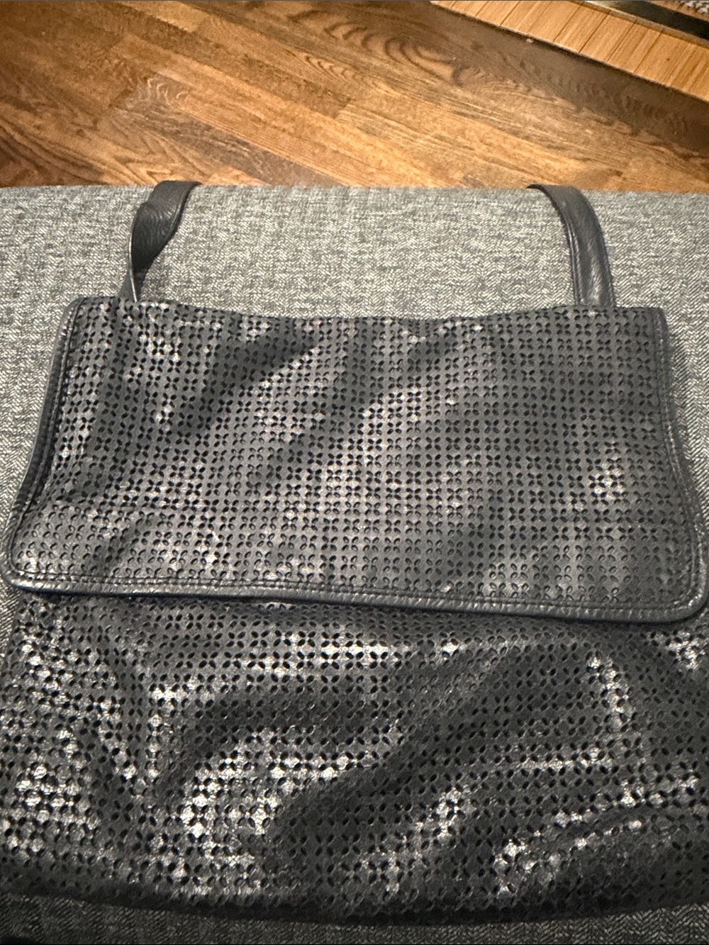 HOBO Black Perforated Shoulder Tote